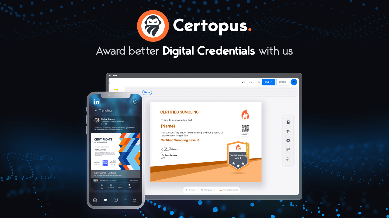 Certopus Designer - A Certificate and Digital Badge Designer Tool